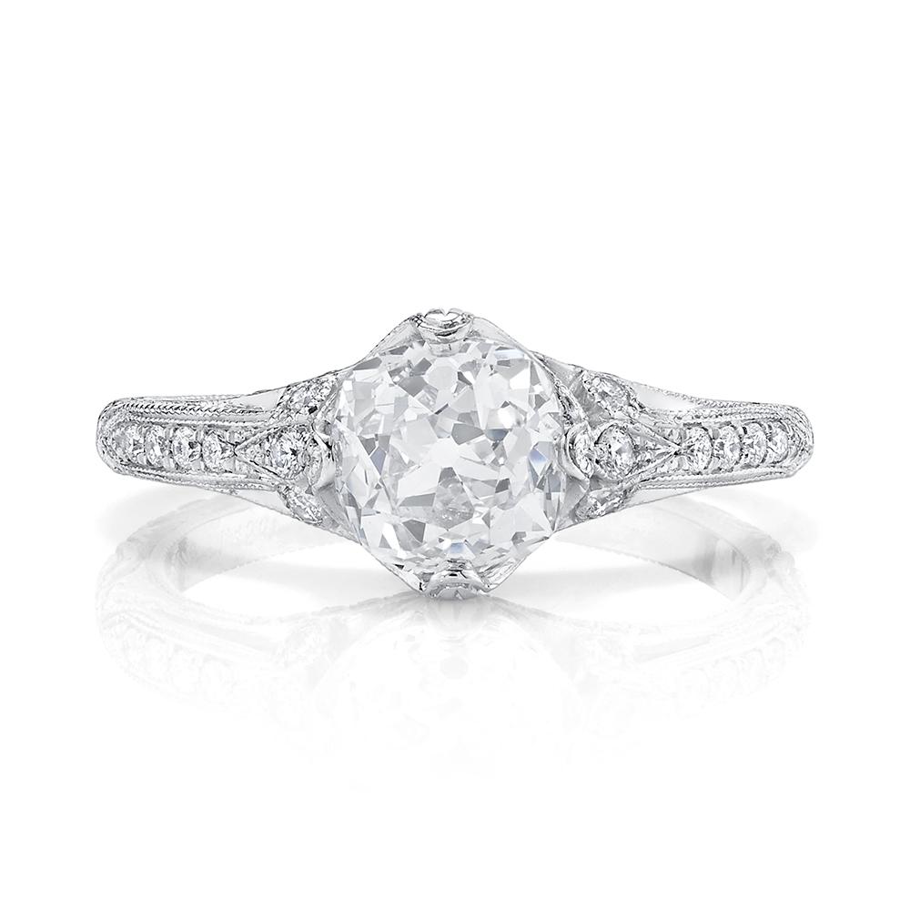 NEIL LANE OLD EUROPEAN-CUT DIAMOND, PLATINUM RING