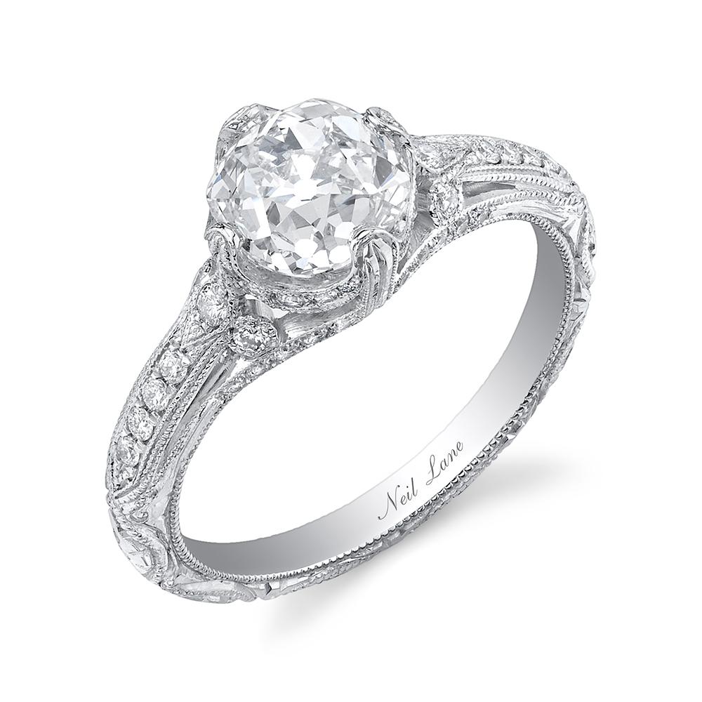 NEIL LANE OLD EUROPEAN-CUT DIAMOND, PLATINUM RING