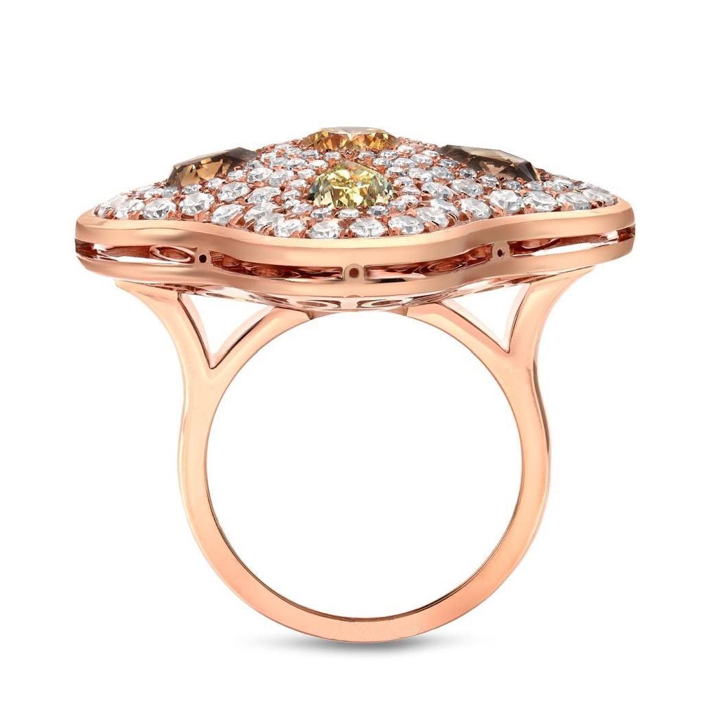 FANCY COLOR DIAMOND, 18K ROSE GOLD RING