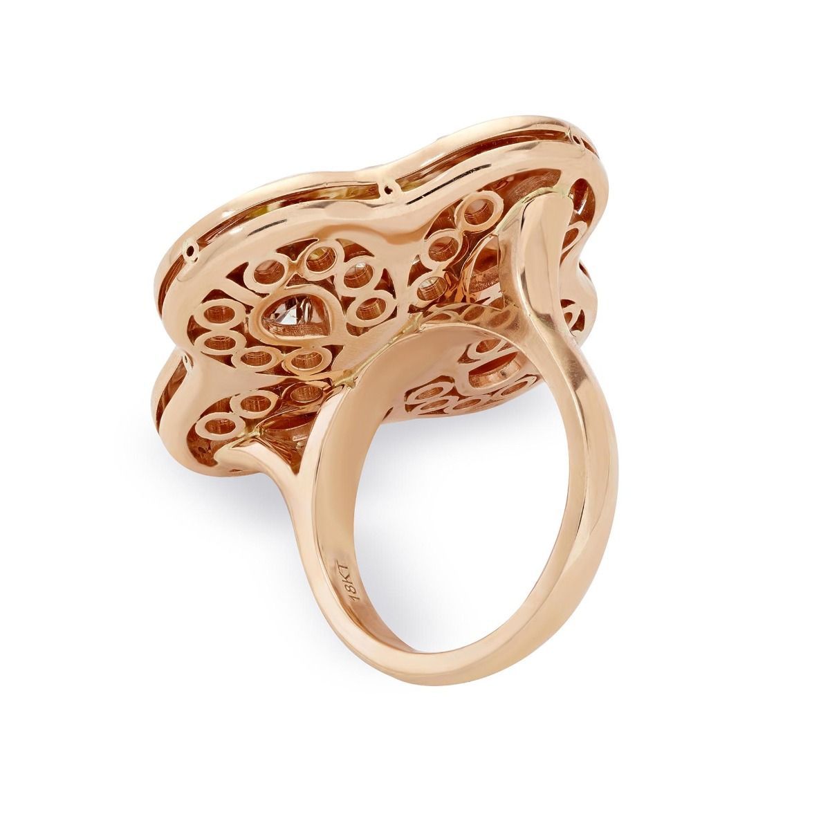 FANCY COLOR DIAMOND, 18K ROSE GOLD RING