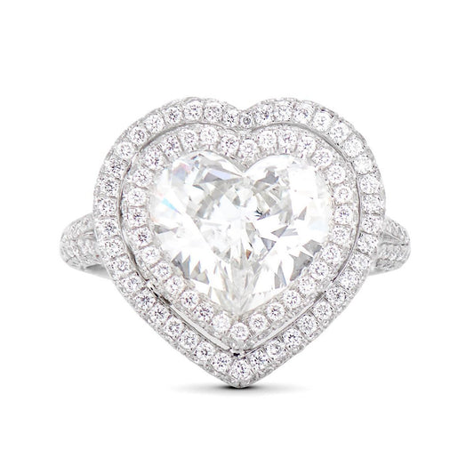 NEIL LANE HEART SHAPED DIAMOND, PLATINUM ENGAGEMENT RING