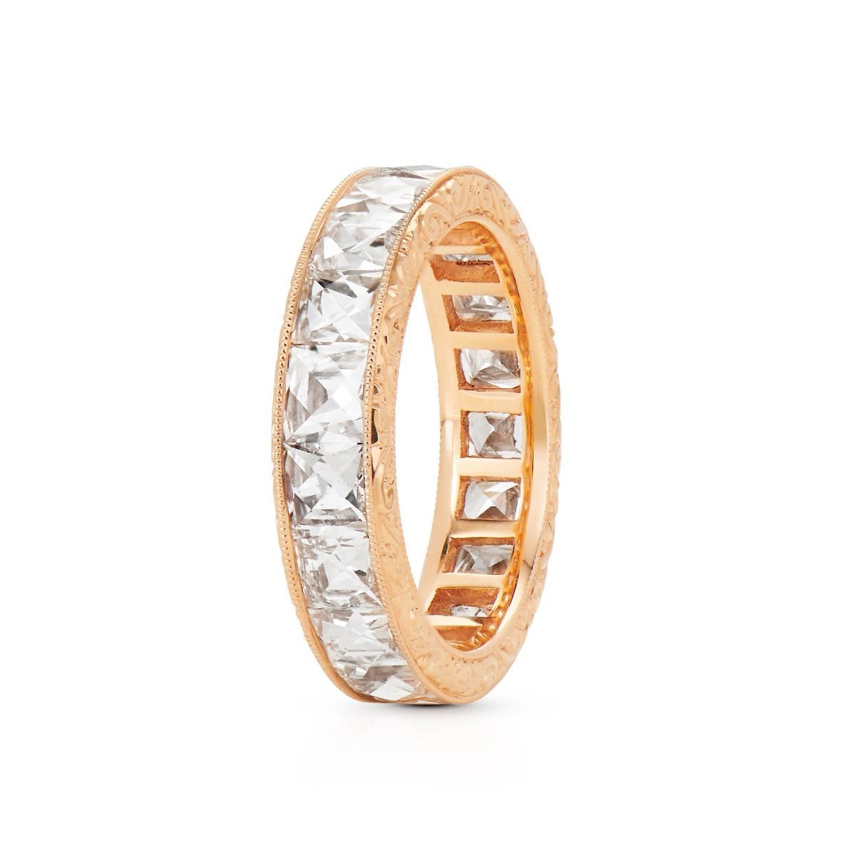 FRENCH CUT DIAMOND ETERNITY BAND, ROSE GOLD