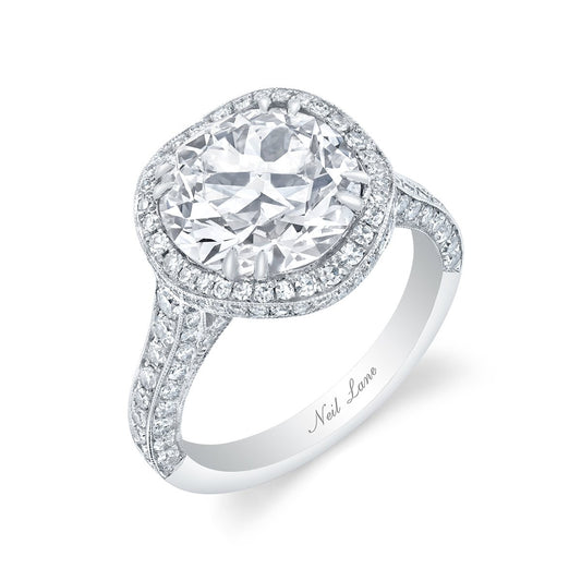 NEIL LANE ROUND BRILLIANT-CUT DIAMOND, PLATINUM RING