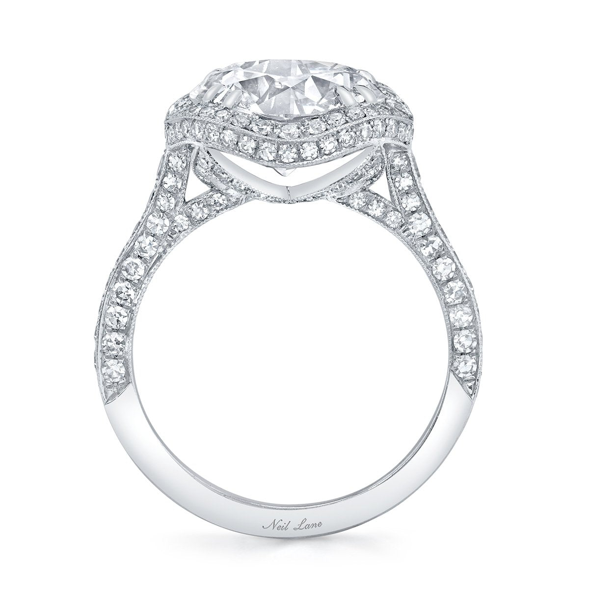 NEIL LANE ROUND BRILLIANT-CUT DIAMOND, PLATINUM RING