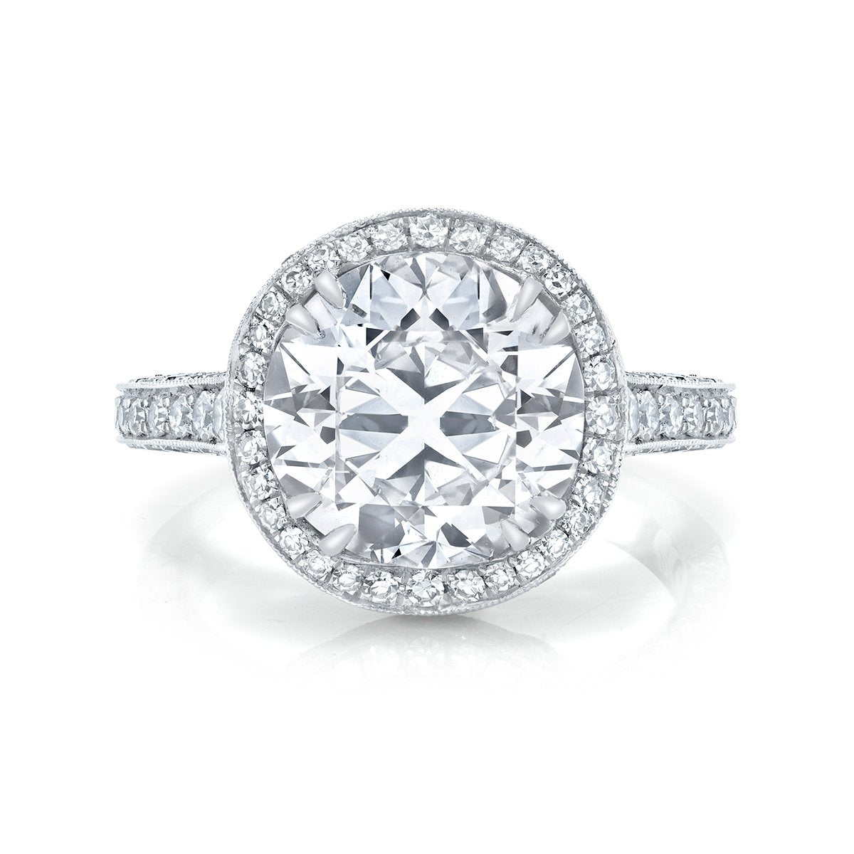 NEIL LANE ROUND BRILLIANT-CUT DIAMOND, PLATINUM RING