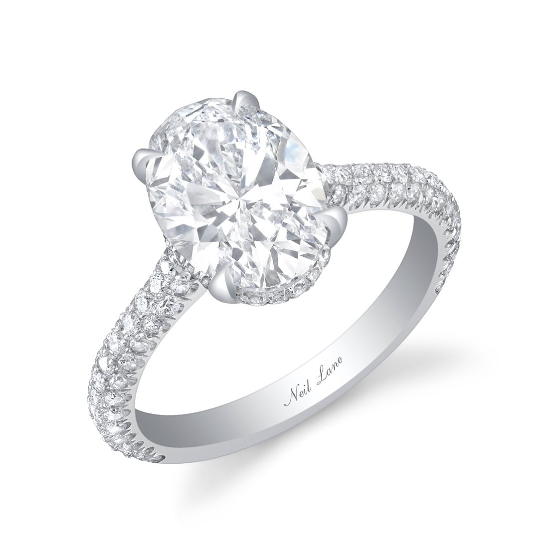 NEIL LANE OVAL-SHAPED  DIAMOND, PLATINUM RING