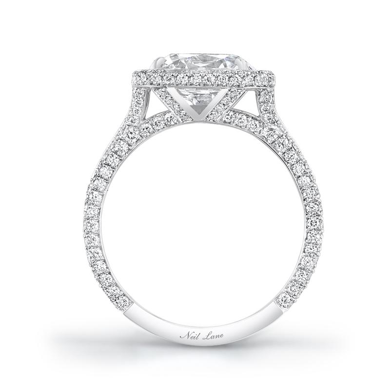 NEIL LANE CUSHION-SHAPED DIAMOND, PLATINUM RING