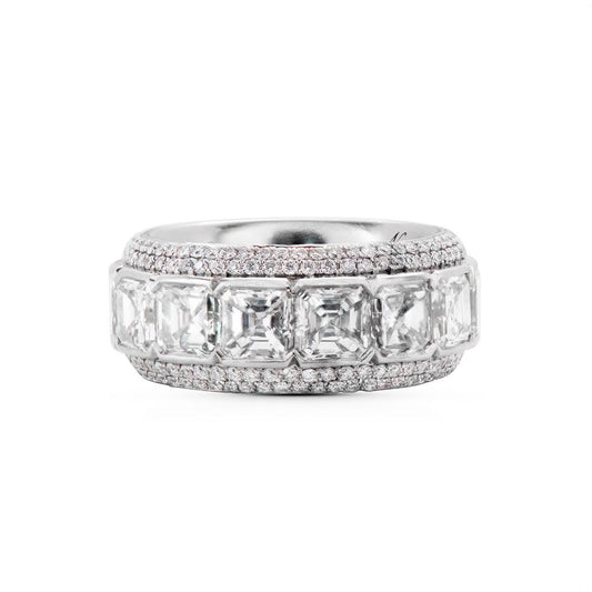 ASSCHER-CUT DIAMOND, PLATINUM BAND