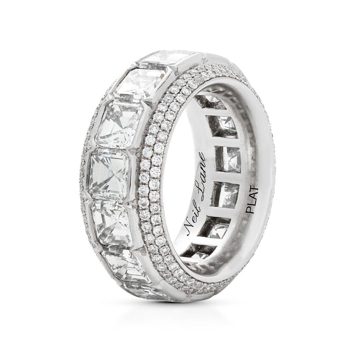 ASSCHER-CUT DIAMOND, PLATINUM BAND