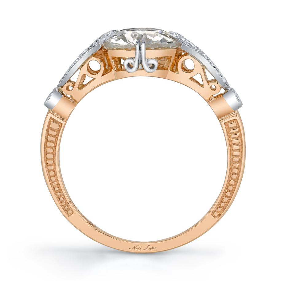 NEIL LANE OLD EUROPEAN-CUT DIAMOND, 18K YELLOW GOLD, PLATINUM RING