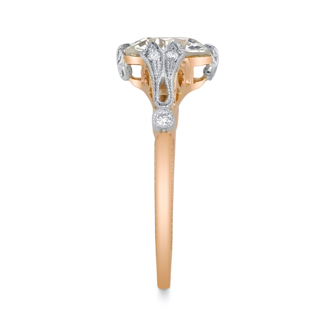 NEIL LANE OLD EUROPEAN-CUT DIAMOND, 18K YELLOW GOLD, PLATINUM RING