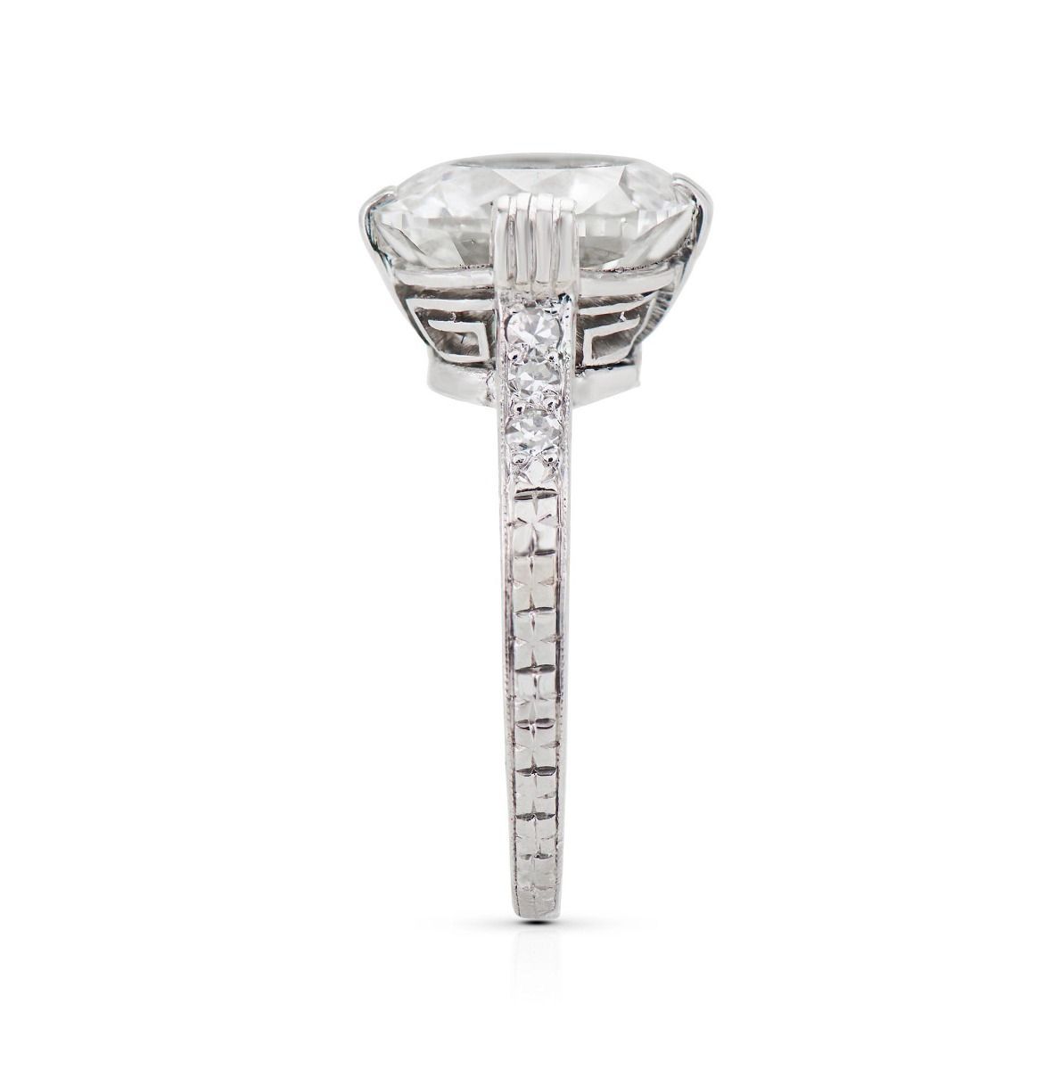 ART DECO OLD EUROPEAN-CUT DIAMOND, PLATINUM RING