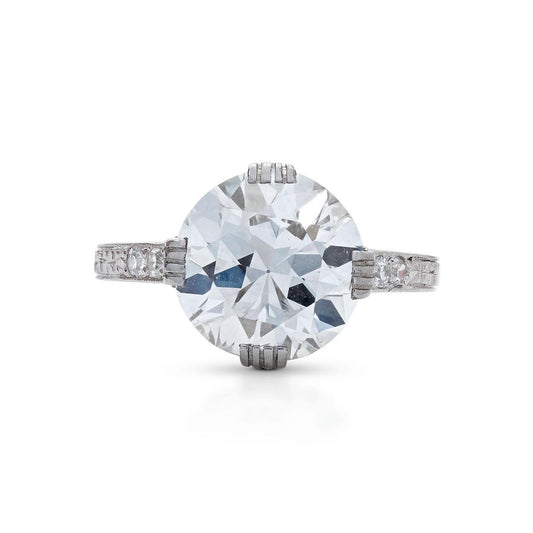 ART DECO OLD EUROPEAN-CUT DIAMOND, PLATINUM RING