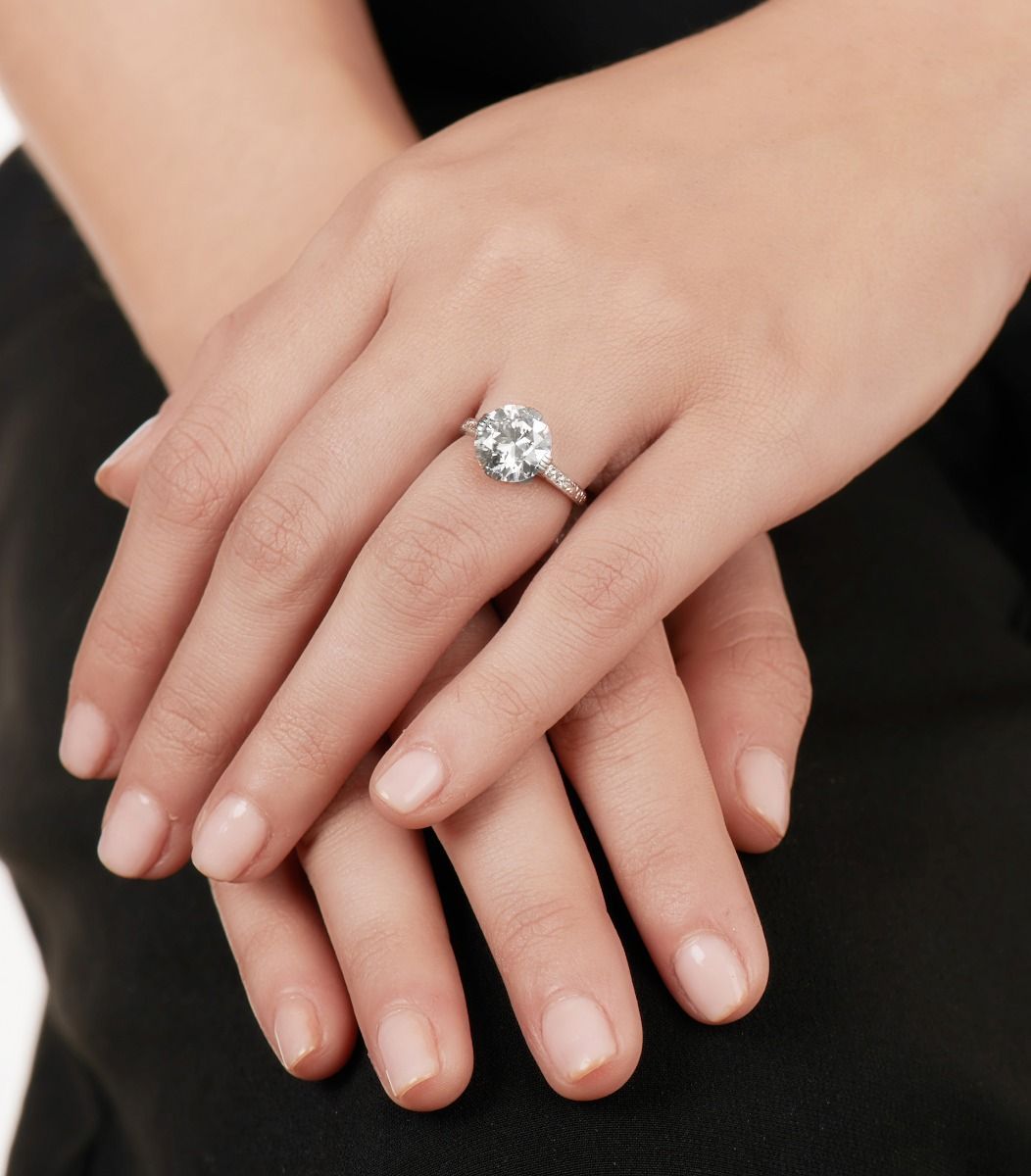 ART DECO OLD EUROPEAN-CUT DIAMOND, PLATINUM RING