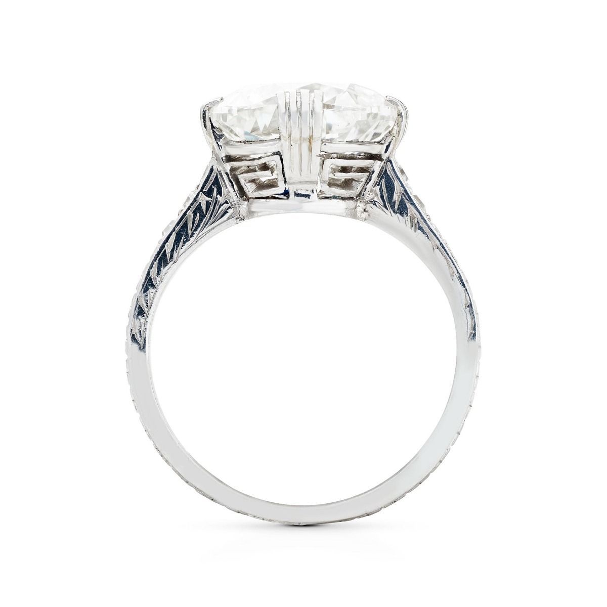 ART DECO OLD EUROPEAN-CUT DIAMOND, PLATINUM RING