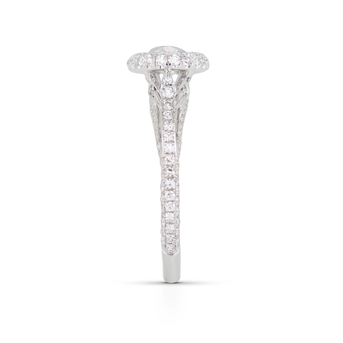 NEIL LANE MOVAL-SHAPED DIAMOND PLATINUM ENGAGEMENT RING