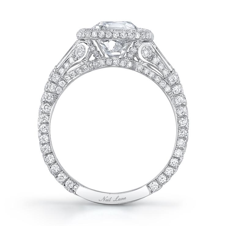 NEIL LANE CUSHION-SHAPED DIAMOND, PLATINUM RING