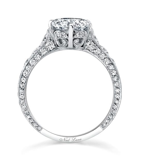 NEIL LANE ROUND BRILLIANT-CUT DIAMOND, PLATINUM RING