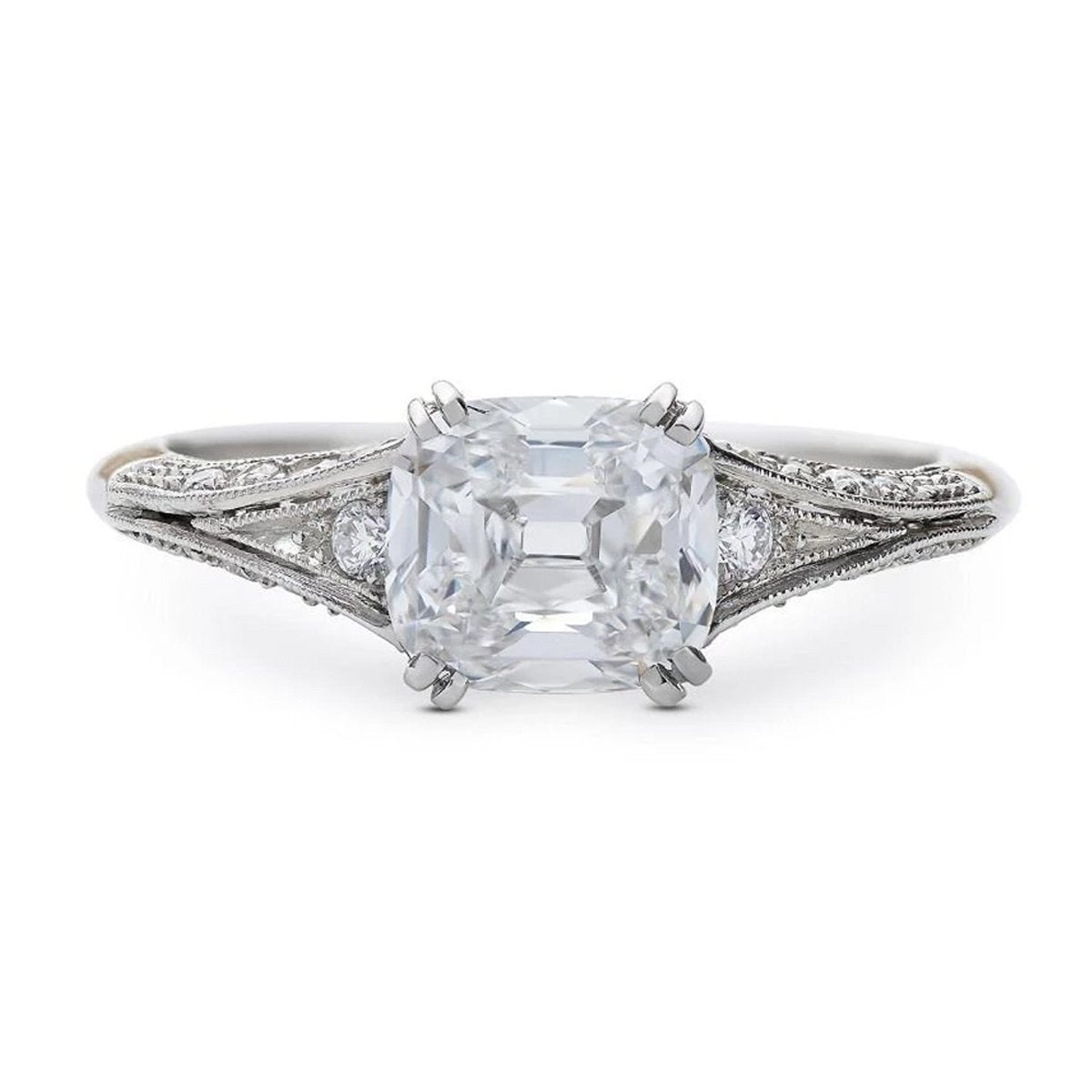 NEIL LANE CUSHION DIAMOND, PLATINUM ENGAGEMENT RING